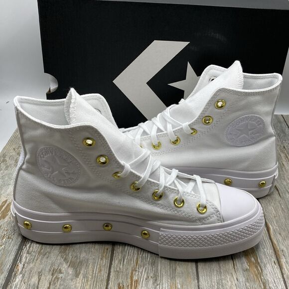 Converse Chuck Taylor All Star Lift Platform Star Studded Sneakers Shoes Size 8 - Picture 5 of 16